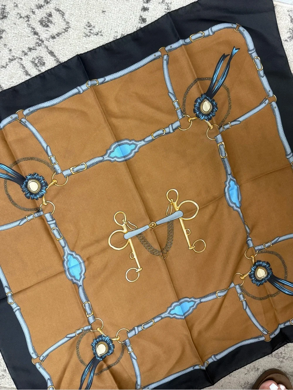Polyester Equestrian Detailed Scarf Lot of Five